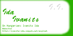 ida ivanits business card